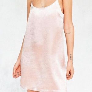 Silence + Noise Baby Pink Satin Mini Dress